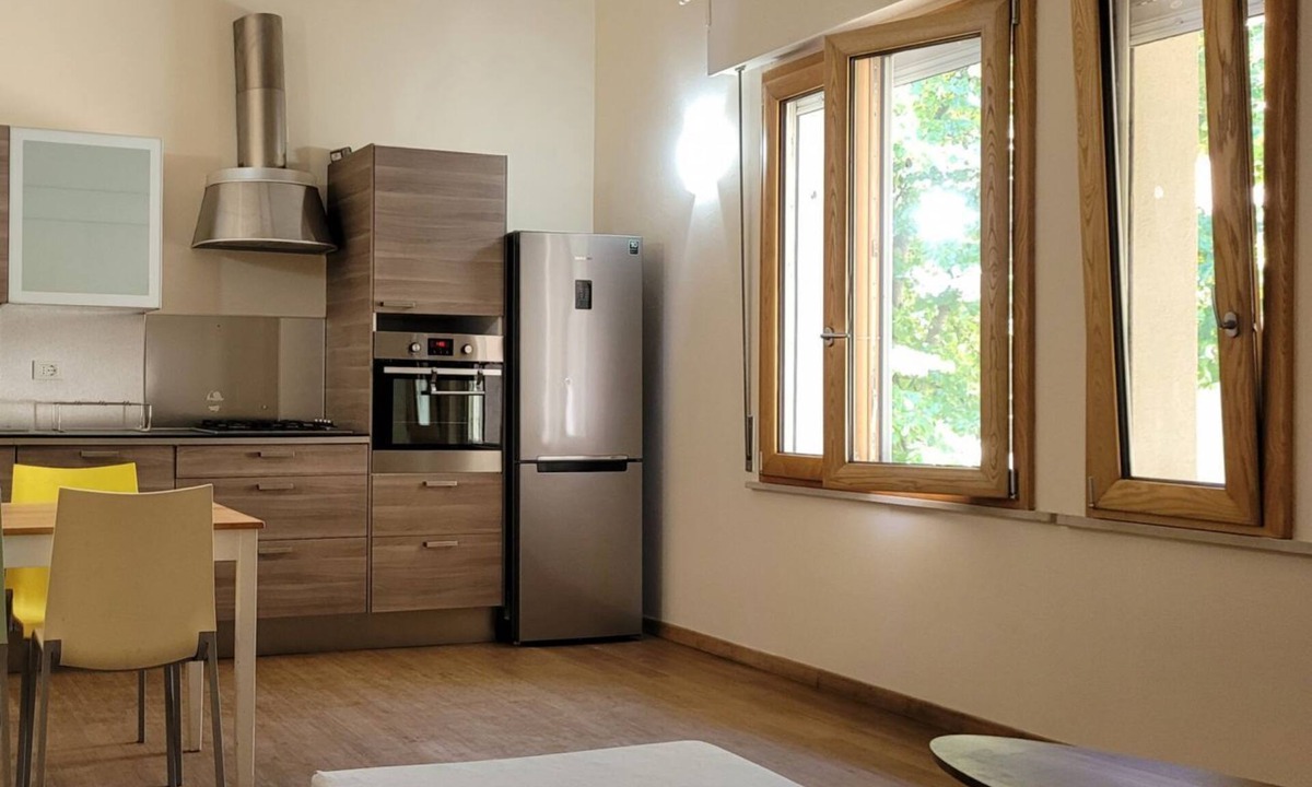 Cesenatico Apartment | Location: very central, a stone's throw from the sea and all services.Description: renovated apartment on the second floor of a very central building. Bright living room with dining table, kitchenette and two pouf beds. Two double bedrooms, two bathrooms