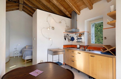 Borzonasca Apartment | Il Mulino - Terra Apartment with Mountain View, Shared Garden, and Balcony
