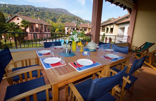Lesa Apartment | Sunflower - Lake Maggiore Duplex w/Terrace and Shared Pool, Lesa, Italy