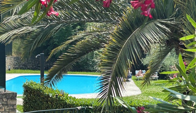 Lake Garda, La Verbena apartment, pool view, 10-minute walk from the lakeside